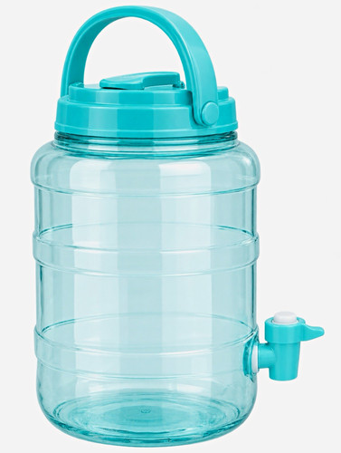 Clear blue plastic water - blue, jug