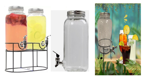 Clear glass drinks dispenser - glass,